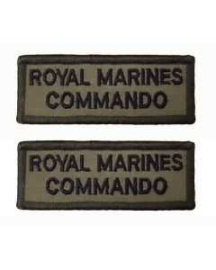 Pair Subdued Royal Marines Commando Rectangle Flash (VELCRO® Brand Hook Backed)