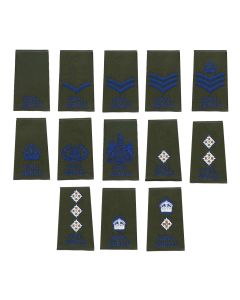 Royal Signals Rank Slide Epaulette Blue on Olive Green - King's Crown CIIIR (C3R) (All Ranks)