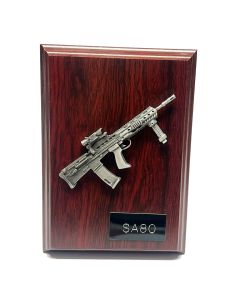 SA80 Rifle Plaque - SA80 in Pewter (6" x 4")