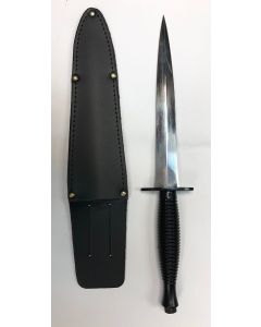 Genuine Fairbairn Sykes Commando Knife - Bright Carbon Steel Blade + Belt Sheath