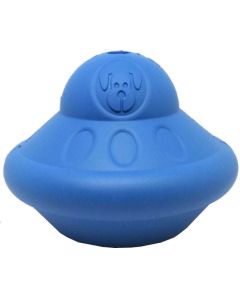 Spotnik Flying Saucer Durable Rubber Chew Toy & Treat Dispenser - Medium - Blue