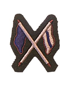 crossed flags radio operators khaki badge