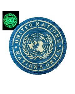 United Nations Laser-Cut Badge – Photoluminescent, Velcro Backed (8cm) - TRF