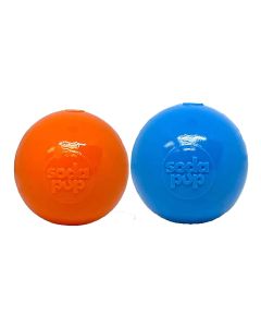 sodapup-squeak-ball,-orange-on-the-left-and-blue-on-the-right