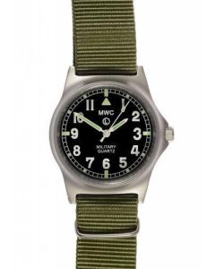 MWC G10 LM Stainless Steel Non Date Military Watch (Olive Green Strap)