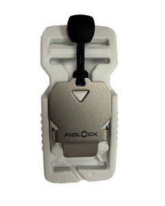 White Fidlock V-Buckle - 25mm / 1" Split bar + Stainless Steel Pull Tab 