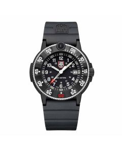 Luminox-43mm-Original-Navy-SEAL-3000-Series-Black-White-Dial-Black-Rub-Strap-Set-Front-View