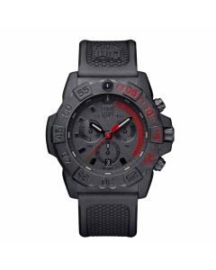 Luminox-Navy-Seal-3580-Chrono-Black-Red-Dial-With-PU-Strap-Front-View