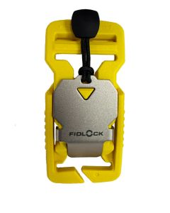 Yellow Fidlock V-Buckle - 25mm / 1" Split bar + Stainless Steel Pull Tab  (Pantone 107c)