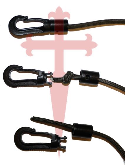 3 - 4mm Black Karabiner / Carabiner Shockcord / Cord Hook