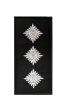 White on Black 3 Pip Bath Star Velcro Rank Patch – 10cm x 5cm