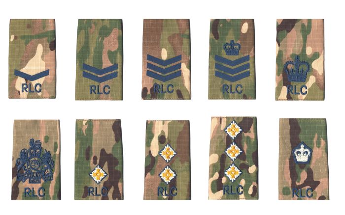 RLC Multicam / MTP Rank Slide Epaulette - Blue Thread (All Ranks)