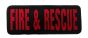 Fire & Rescue Service Embroidered Patch – Red on Black (Velcro-Backed) 25cm x 10cm