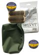 Boot / Shoe Care Kit (Zipped Green Pouch, Black and Brown Saphir Beaute Du Cuir Parade Gloss, Selvyt + 2 Brushes)