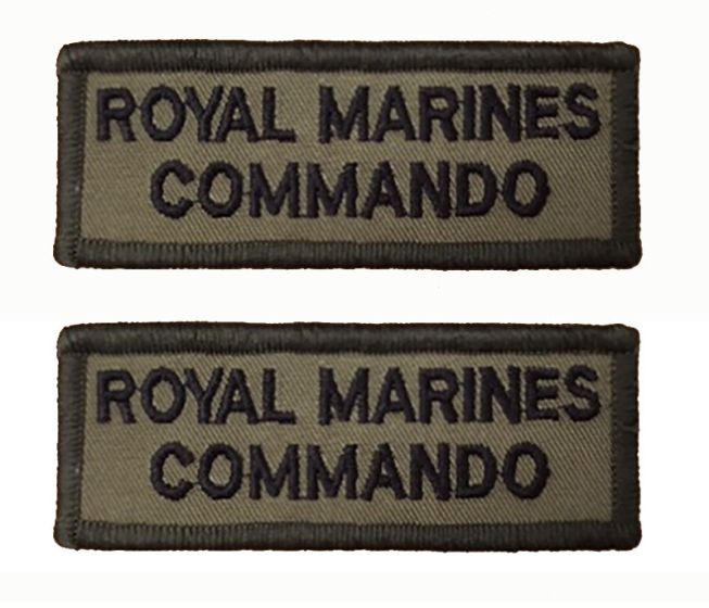 Pair Subdued Royal Marines Commando Rectangle Flash (VELCRO® Brand Hook Backed)