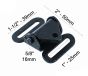 ITW Quick Release Spring Loaded Cam Buckle 25mm / 1" Black Dimensions