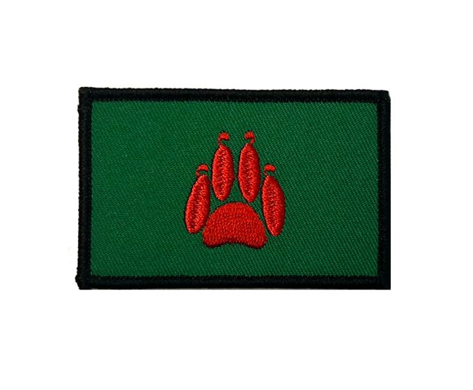 Army Dog Unit (Northern Ireland Patch) - Red Paw on Green 