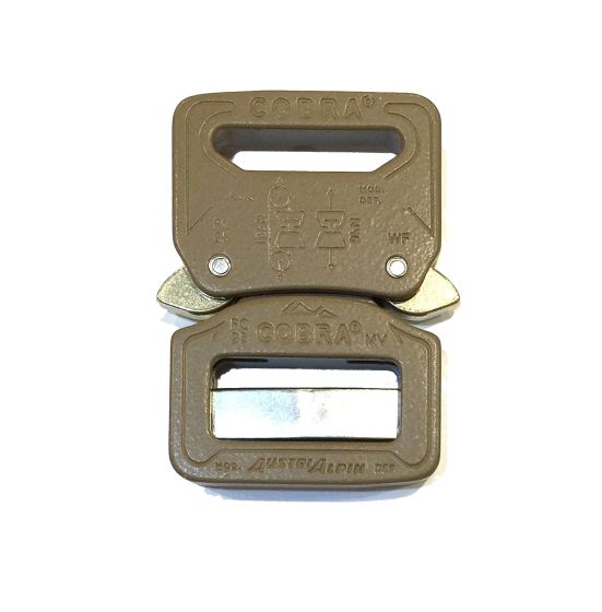 AustriAlpin 25mm / 1" Coyote Brown Cobra Buckle - Male Adjustable Female Fixed FC25CVF