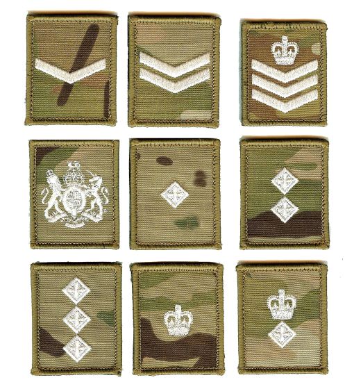 Rank Patch Ivory Thread on MTP (VELCRO Brand Hook Backed)