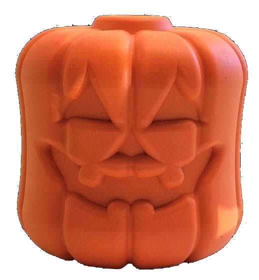 Mutts Kick Butt Jack O'Lantern Durable Dog Chew Toy + Treat Dispenser - Large - Orange