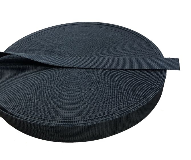 45mm - 1.75" Black Belt Webbing - Resin Treated