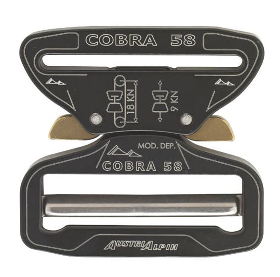 AustriAlpin Cobra 58mm Black Buckle XL Brass Ears FC58KVF-XL