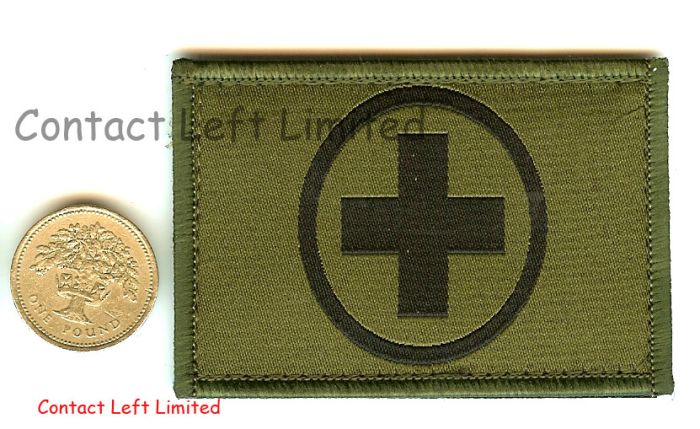 Olive Green Velcro Ubacs Medics Cross Patch