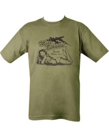 Miss Behavin T-Shirt - Olive Green