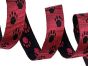 spiral-of-25mm-webbing-red-and-back-double-sided-polypropylene-webbing-with-red-and-black-paw-prints