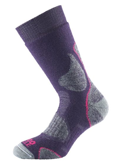 1000 Mile Womens Plum 3 Layer Walking Socks