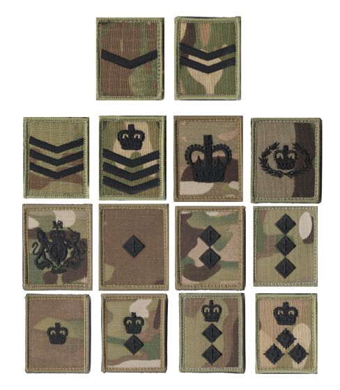 Rank Patch Black on MTP (VELCRO Brand Hook Backed)