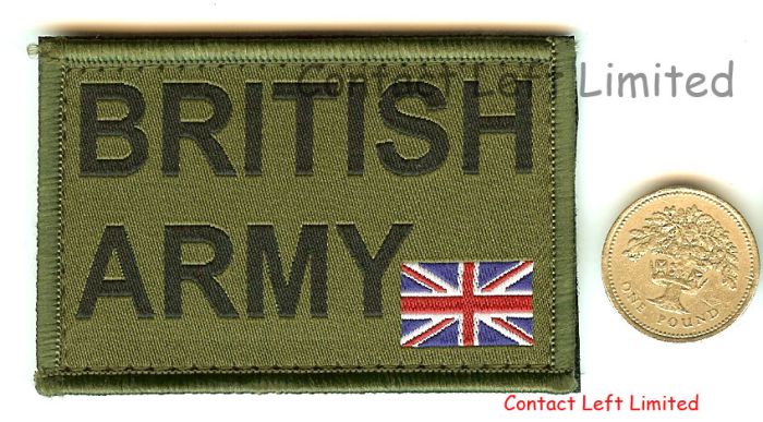 Olive Green Velcro Ubacs British Army ID Patch