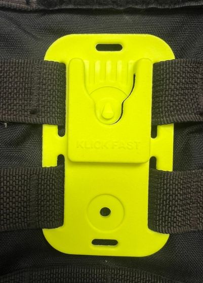 High Viz Yellow Klick Fast Quad MOLLE Dock - Quick Attach MOLLE / PAL's Mount