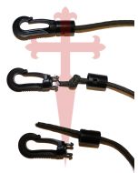 3 - 4mm Black Karabiner / Carabiner Shockcord / Cord Hook