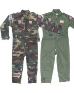 Kids olive green / Camouflage flying suit