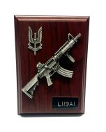SAS Plaque L119A Rifle and Cap Badge in Pewter (6" x 4")