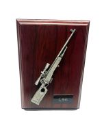 L96 Sniper Rifle Plaque - L96 in Pewter (7" x 5")