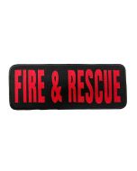 Fire & Rescue Service Embroidered Patch – Red on Black (Velcro-Backed) 25cm x 10cm