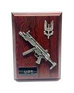 SAS Plaque MP5 Rifle and Cap Badge in Pewter (6" x 4")