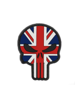 Punisher Skull PVC Patch – Union Jack Flag | Hook-Backed Morale Patch for Tactical Gear