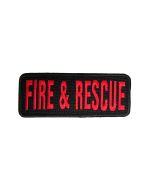 Fire & Rescue Service Embroidered Patch – Red on Black (Velcro-Backed) 12.5cm x 5cm