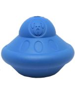 Spotnik Flying Saucer Durable Rubber Chew Toy & Treat Dispenser - Medium - Blue