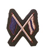 crossed flags radio operators khaki badge