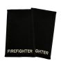 PAIR UK Fire Service Rank Epaulettes – FIREFIGHTER (Silver Embroidery on Black)