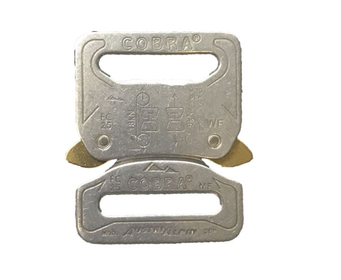 AustriAlpin 25mm / 1" Polished Cobra Buckle - Male Fixed Female Fixed FC25AFF