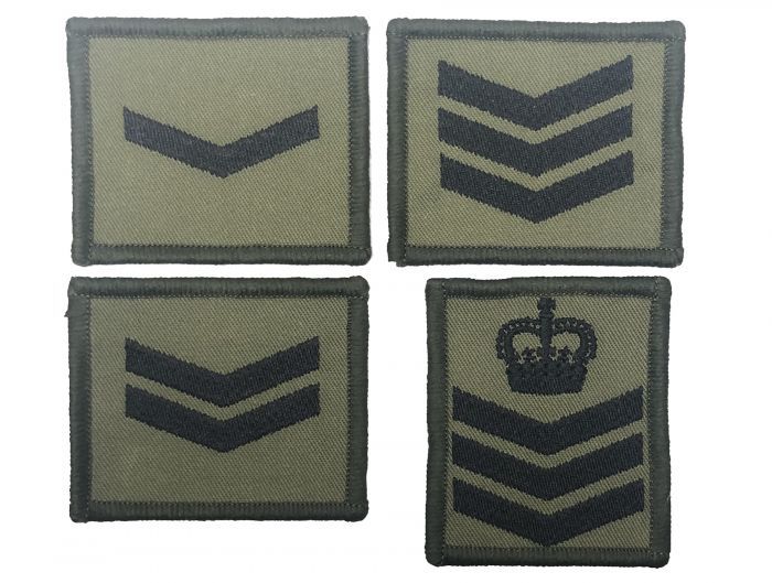 Velcro Olive Green Rank Patch ( Commando Style / Airborne Style ) All ranks - 5cm x 7cm