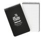 76x130mm Top Spiral 30 Page Modestone Waterproof Notepad (3"x5") Black