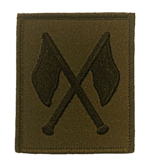 Olive Green Radio Operators + Regimental Signalling Instructors Crossed Flags Trade Badge