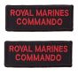 Pair Red on Black Royal Marines Commando Rectangle Flash (VELCRO® Brand Hook Backed)