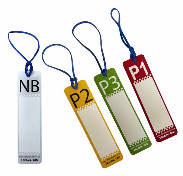 NHS TEN SECOND Triage Tags (Casualty labelling following triage) Pack of Ten
